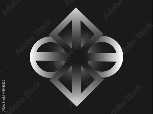 Symbol, będący projektem logo, uzyskany w wyniku przekształceń koła i kwadratu.