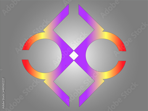 Symbol, będący projektem logo, uzyskany w wyniku przekształceń koła i kwadratu.