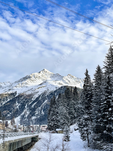 view of italian alps in winter