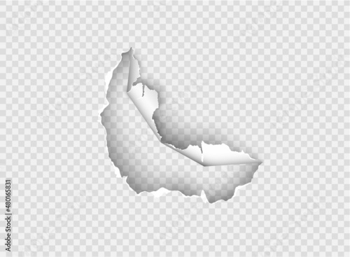 ragged Hole torn in ripped paper on transparent background