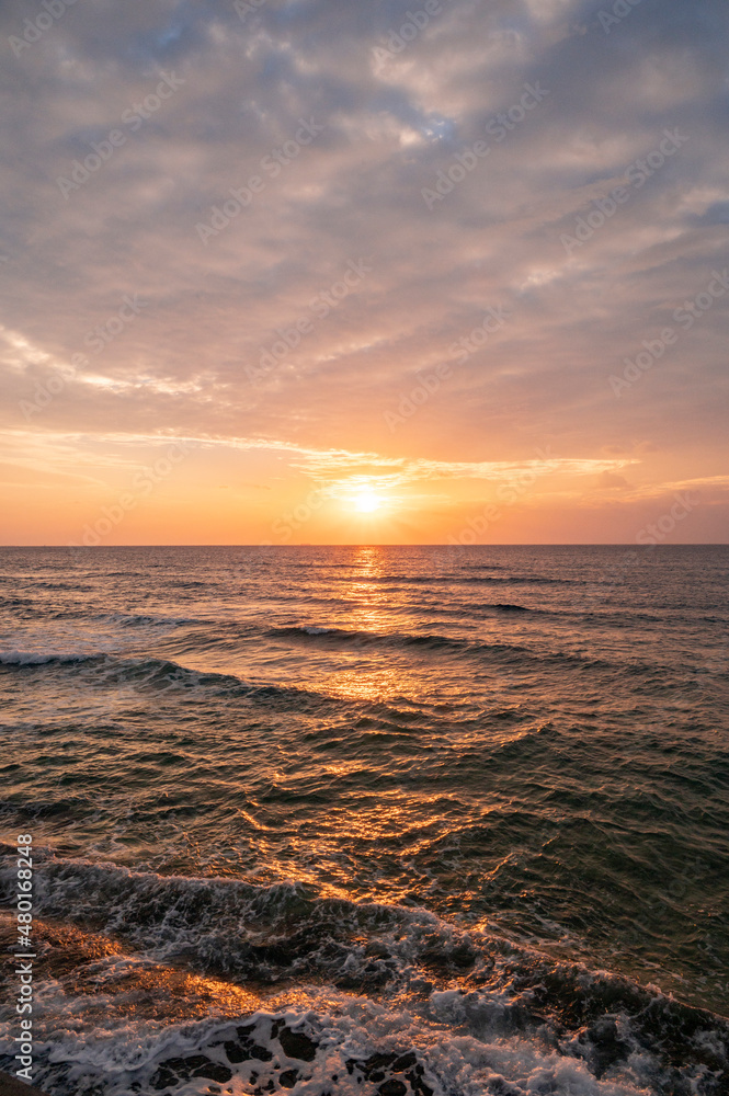 Obraz premium 沖縄 宮城海岸の夕景