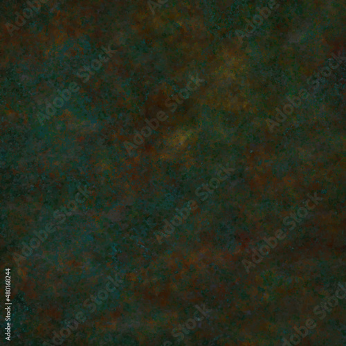 Green and brown stained metal effect stone wall