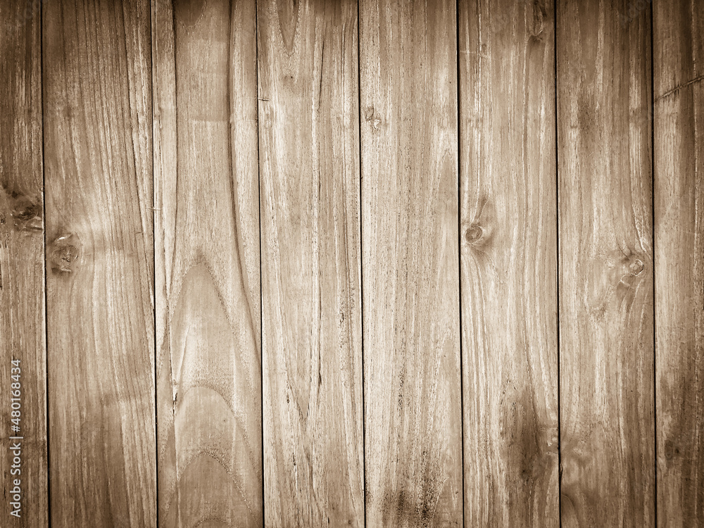 Naklejka premium Old light color wood wall for seamless wood background and texture.