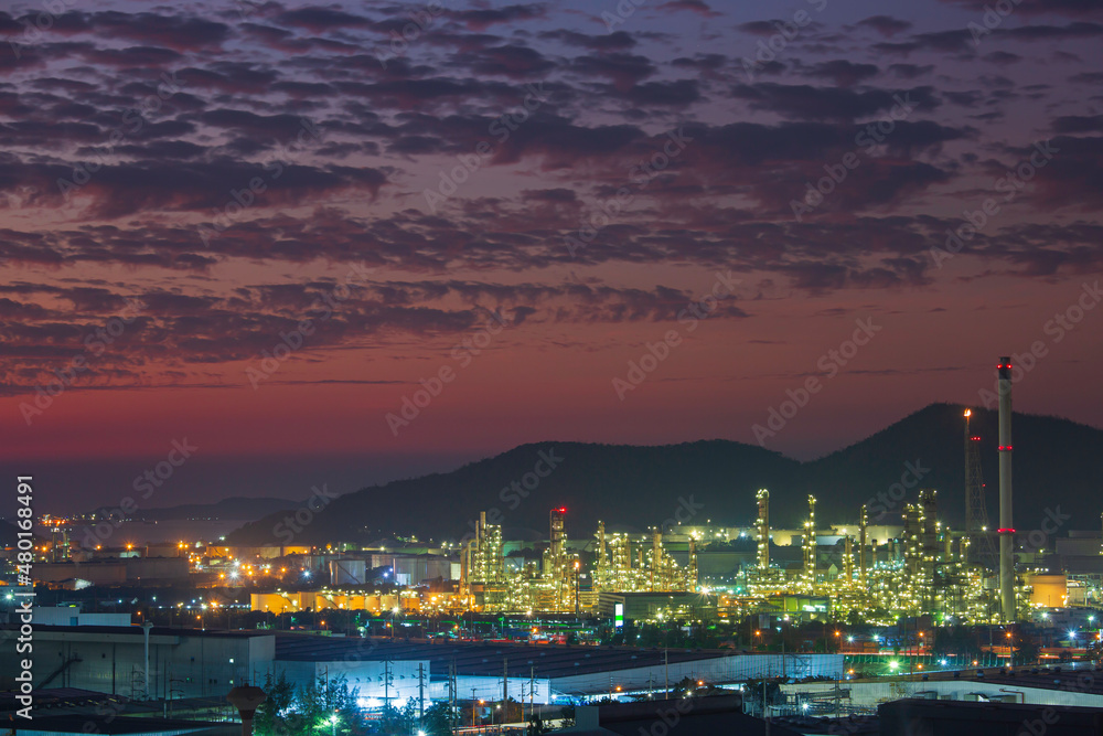 Oil​ refinery​ and​ plant of petrochemistry industry in oil​ and​ gas​ ​industry