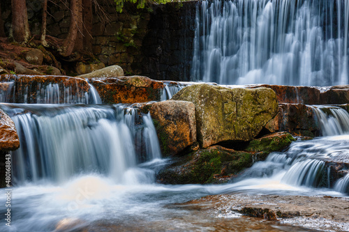 Beautiful scenery of the Wild Waterfall on the ?omnica river, Karpacz. Poland
