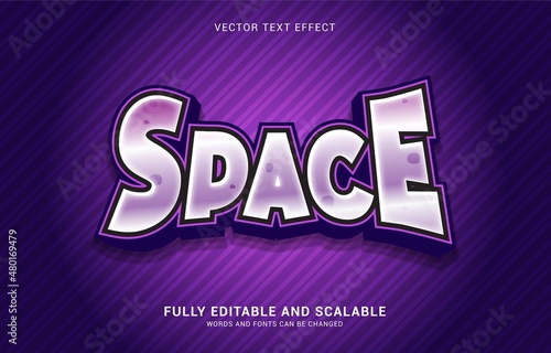 editable text effect, Purple Space style