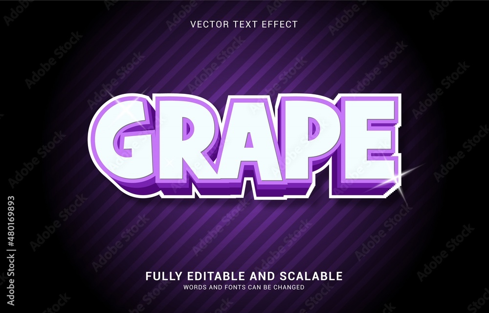 editable text effect, Grape style