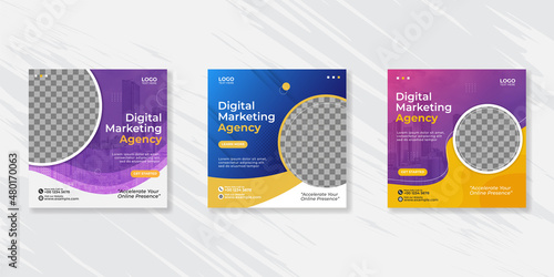 Digital business marketing social media post template.