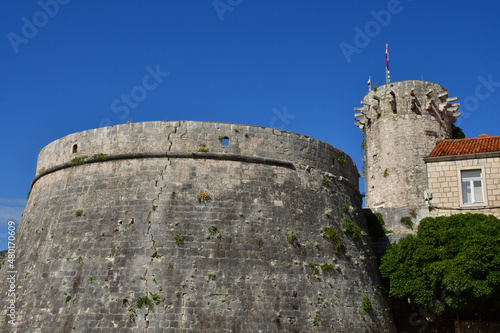 Korcula, Croatia- september 3 2021 : picturesque city in summer