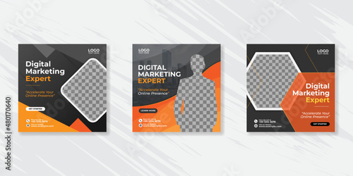 Digital business marketing social media post template.