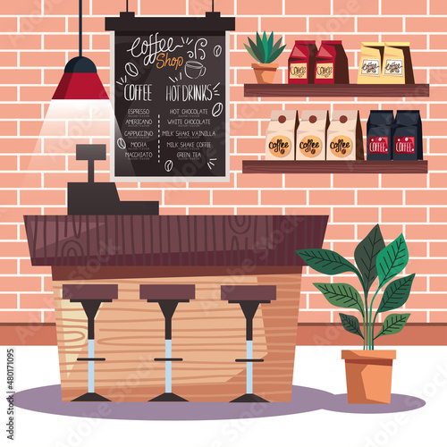 coffee shop with bar