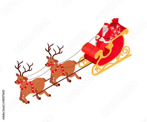 Santa Claus Isometric Icon