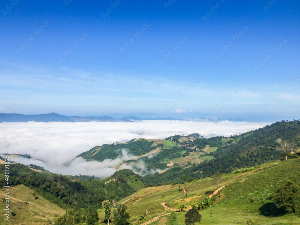 Lanscape of mountains and mist , Located at Phetchabun,Thailand