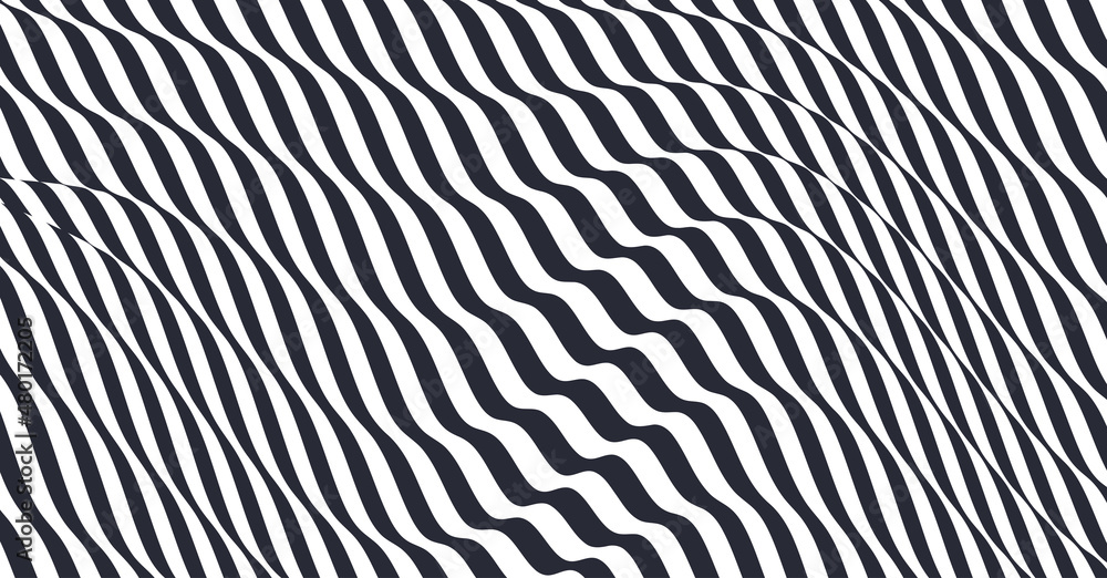 Black and white design. Pattern with optical illusion. Abstract striped background. Vector illustration. Black and white design. Pattern with optical illusion. Abstract striped background. Vector illustration.