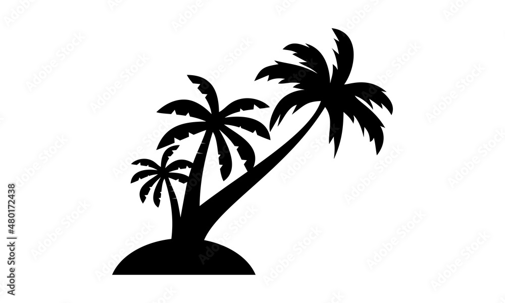 Obraz premium coconut tree silhouette vector