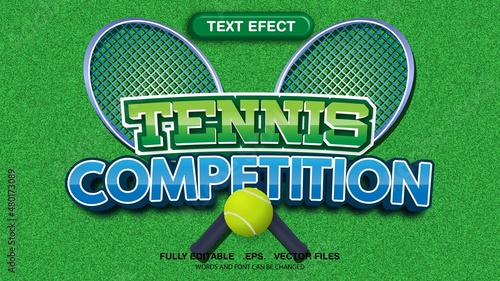 Editable text effects tennis theme