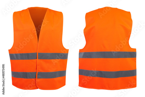 Fotografija Safety warning signal vest with reflective stripes