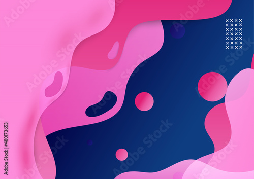 Gradient bloob blue pink colorful abstract cover design template photo