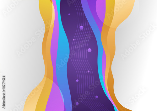 Gradient bloob purple yellow colorful abstract cover design template photo