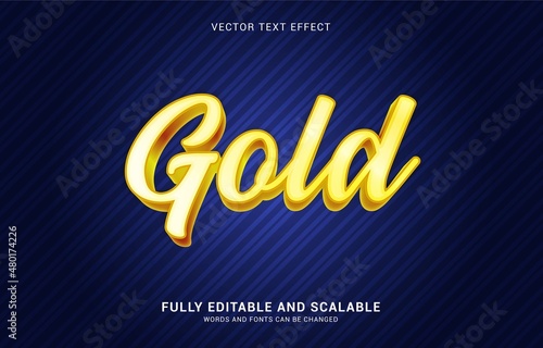 editable text effect  Shiny Gold style