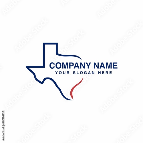 cool and simple texas map logo