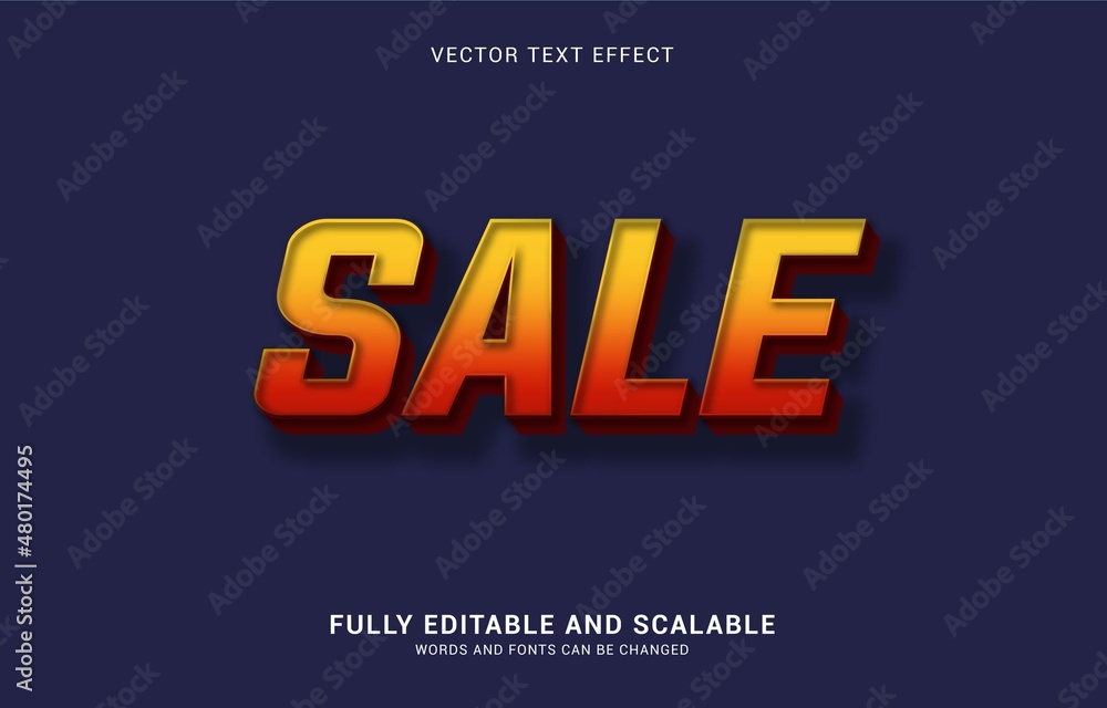editable text effect, Sale style