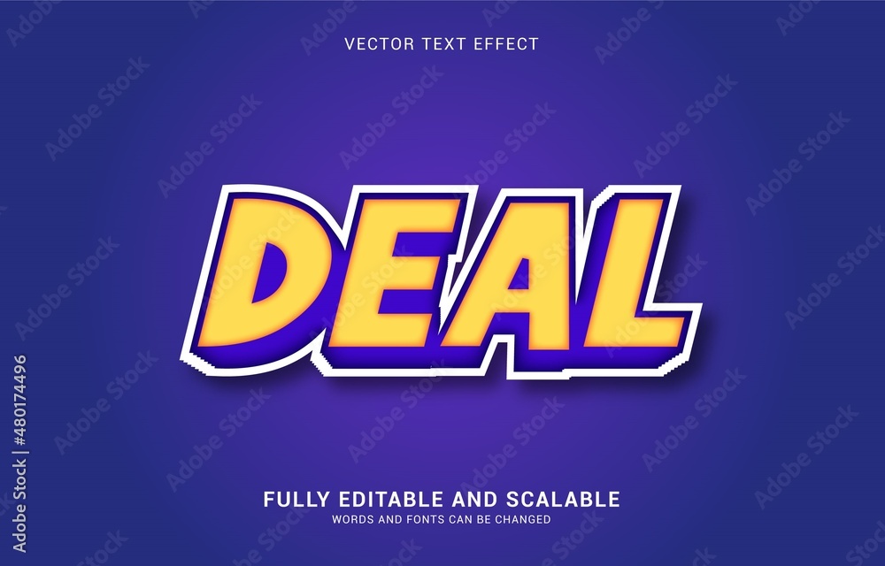 editable text effect, Deal style