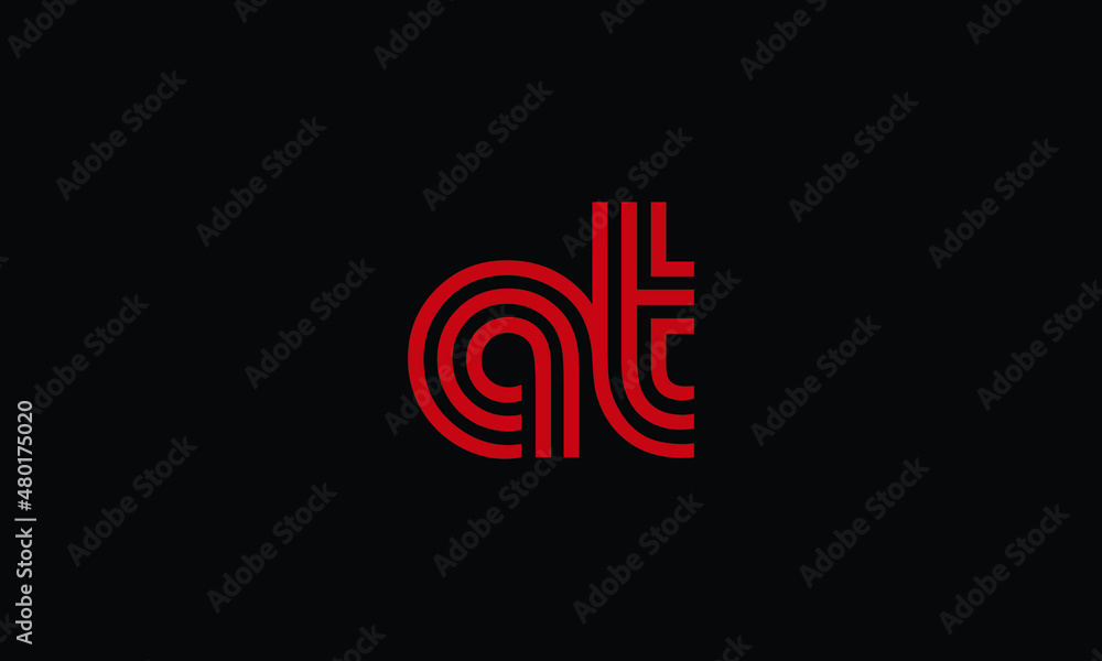 Creative letter at graphic lines alphabet icon logo design