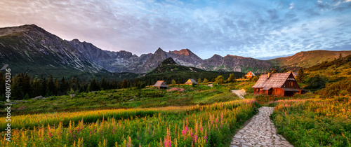 Beautiful summer sunrise in the mountains - Hala Gasienicowa in Poland - Tatras © Piotr Krzeslak