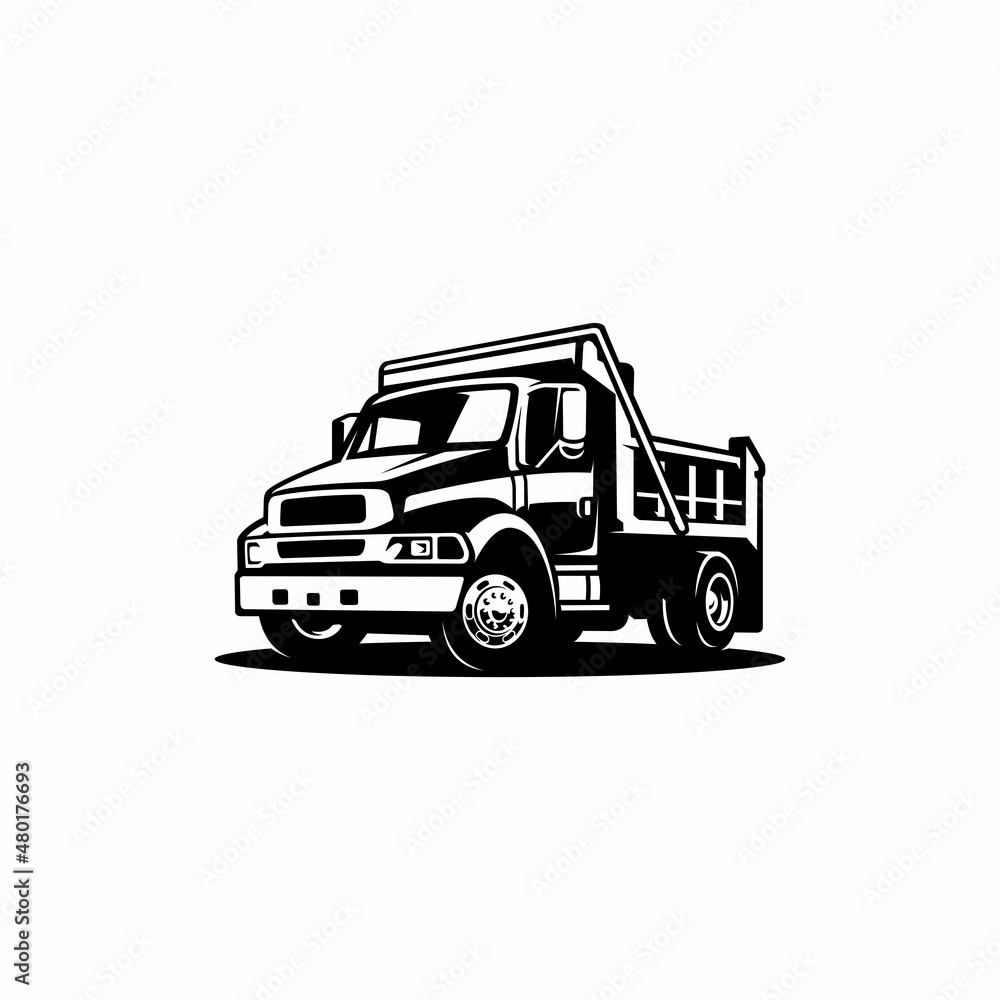 Dump Truck Vector Illustration Isolated on white background. Tipper Truck
