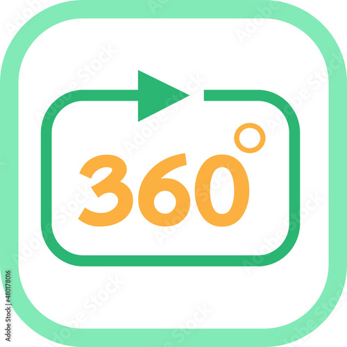 360 Degree icon sign symbol design