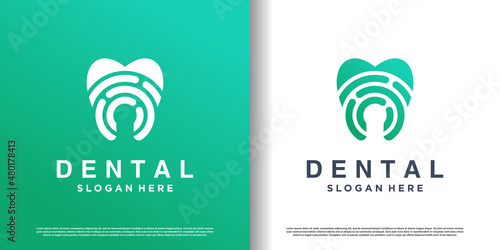 Dental logo concept with unique and creative style Premium Vector part 6