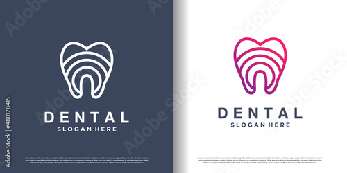 Dental logo concept with unique and creative style Premium Vector part 5