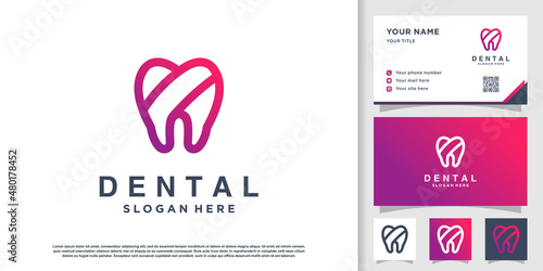 Dental logo concept with unique and creative style Premium Vector part 7