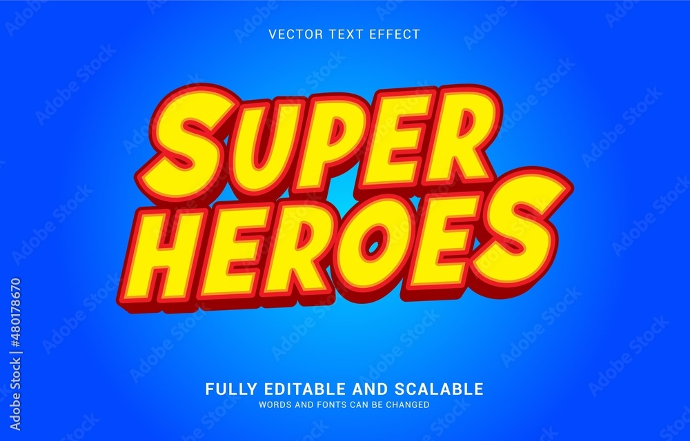 Obraz premium editable text effect, Super Heroes style