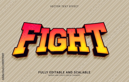editable text effect, Fight style