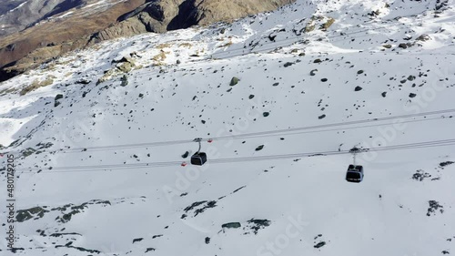 Cable car in Switzerland near Zermatt and the Matterhorn.