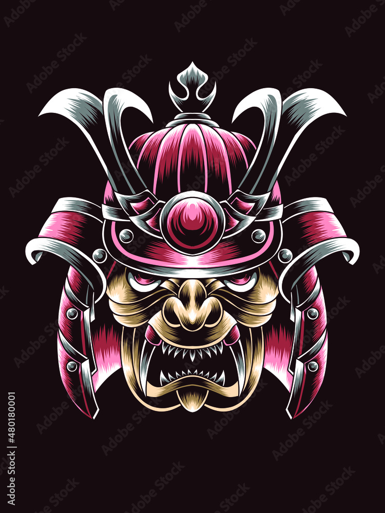 Naklejka premium Artwork Illustration Samurai Monster Ancestor