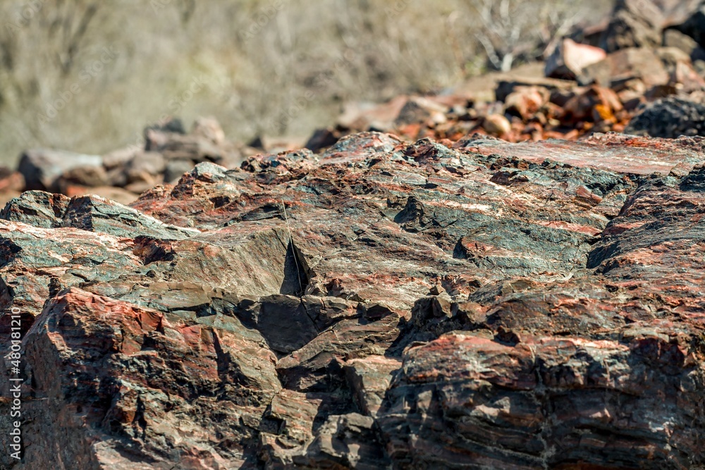 Stones contain, iron ore, minerals