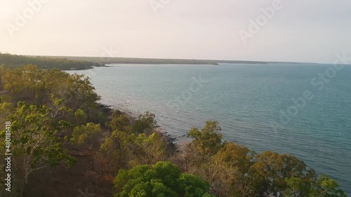 Beach of Tiwi Islands Home to the Indigenous Australian Aboriginal people on a Remote Island off of Northern Territory Australia photo
