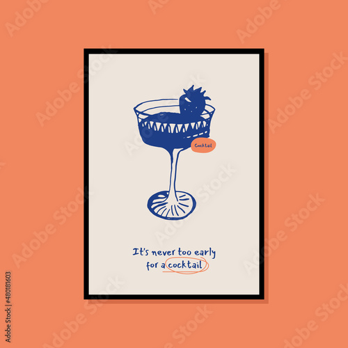 Minimalist hand drawn food poster for wall art collection