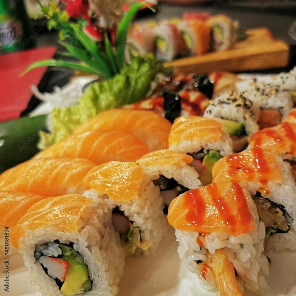 sushi on a plate sushi on a plate