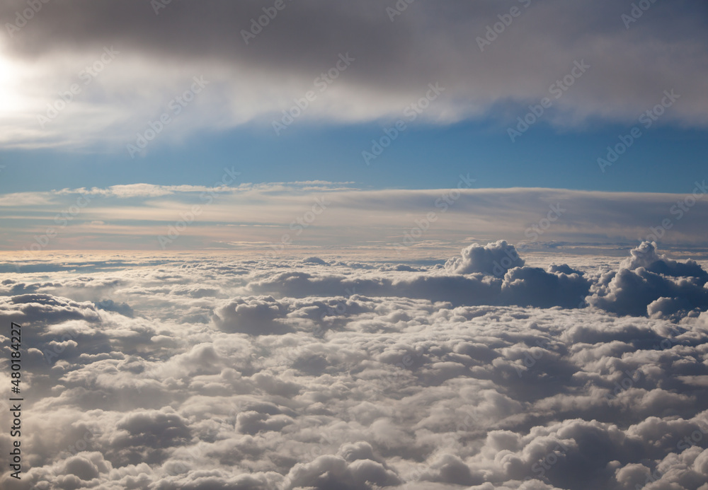 Naklejka premium View from above from the clouds during the day