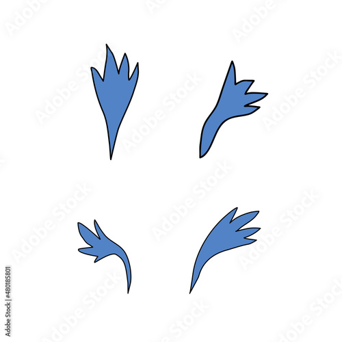 Decorative Cornflower, knapweed vector hand drawn illustration isolated on white, colorful petal doodle sketch, Centaurea botanical herb for design herbal tea, natural cosmetic, medicine