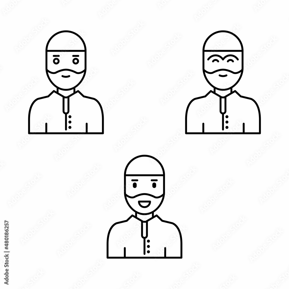 Muslim emoticon vector Muslim emoticon vector