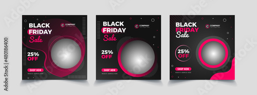 Black friday promotional instagram post template