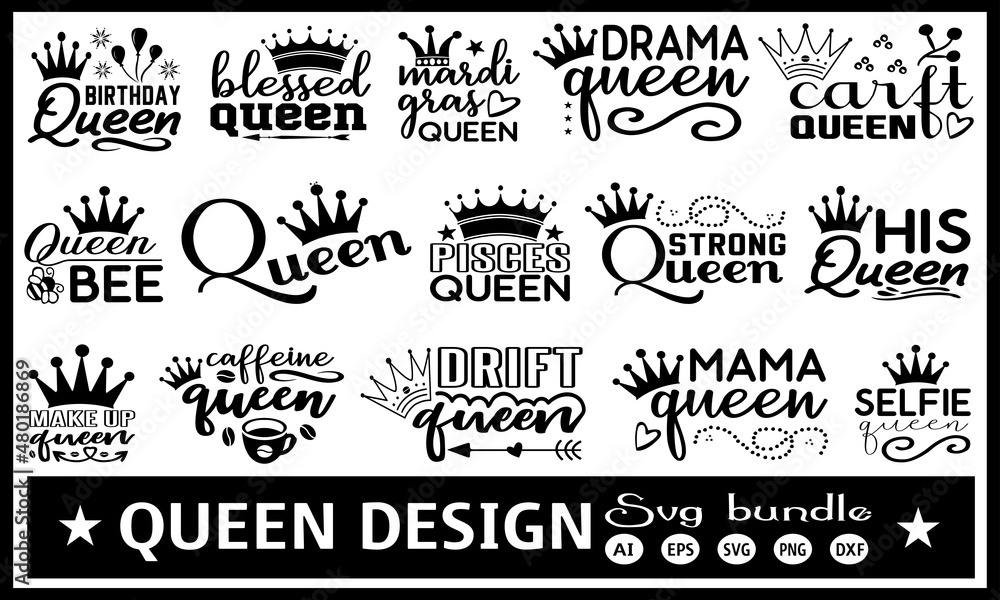 Fototapeta premium Queen svg bundle