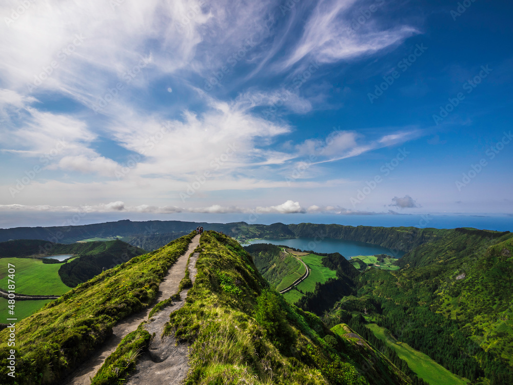 beautiful landscape of Sete Cidades lake on Sao Miguel Island Azores island