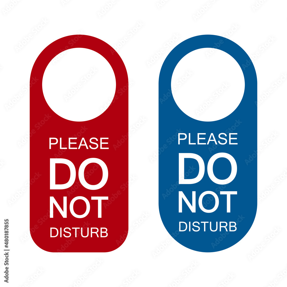 Do not disturb and clean hotel room, service concept, hanger warning door signs. Vector illustration isolated. Do not disturb and clean hotel room, service concept, hanger warning door signs. Vector illustration isolated.