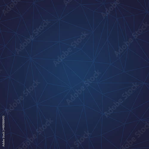 Abstract polygonal dark blue background with lines. Triangular shapes texture. Vector illustration.